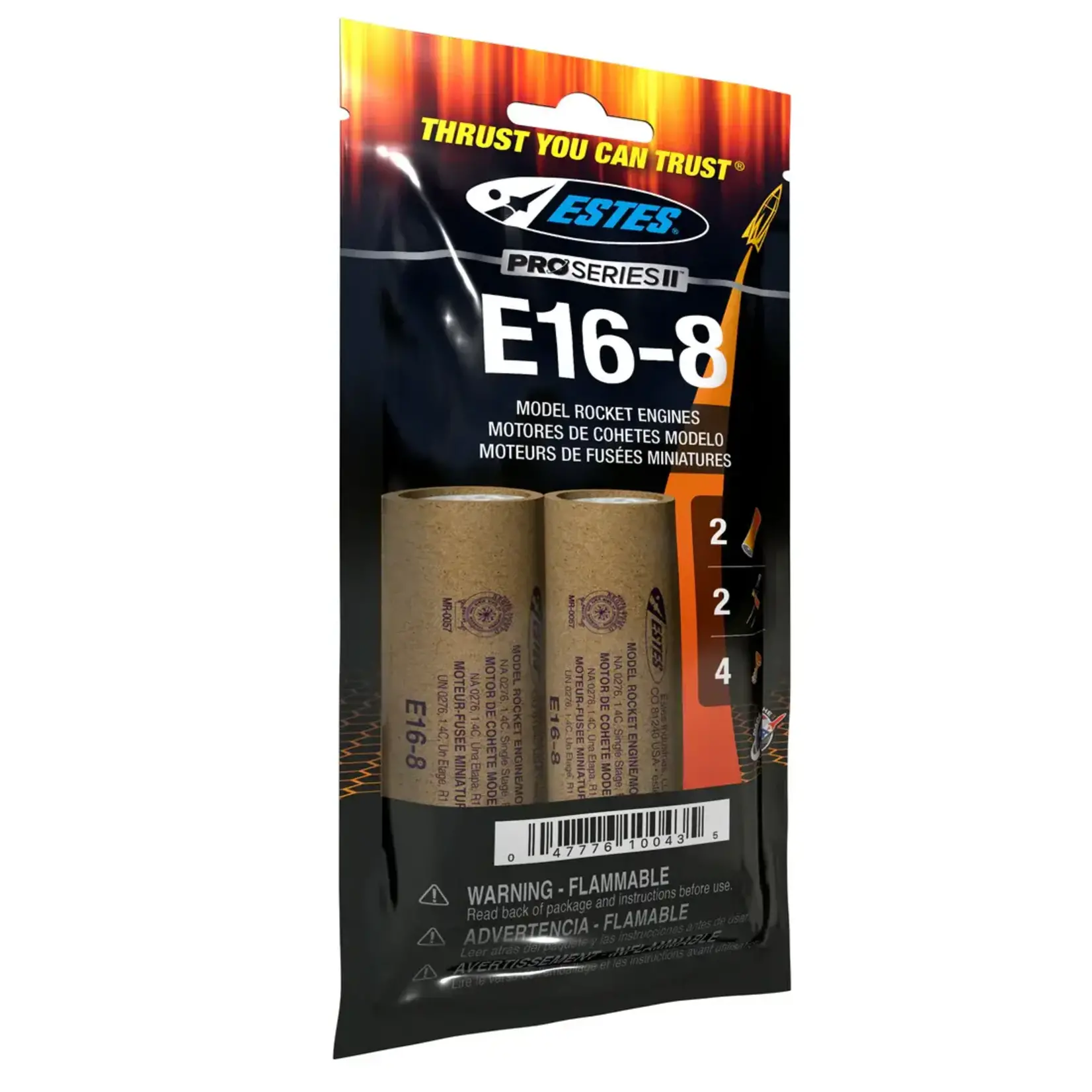 Estes 10043 E16-8 Rocket Engines - 2 Pack