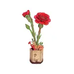 Hands Craft Red Carnation Wooden Flower Puzzle