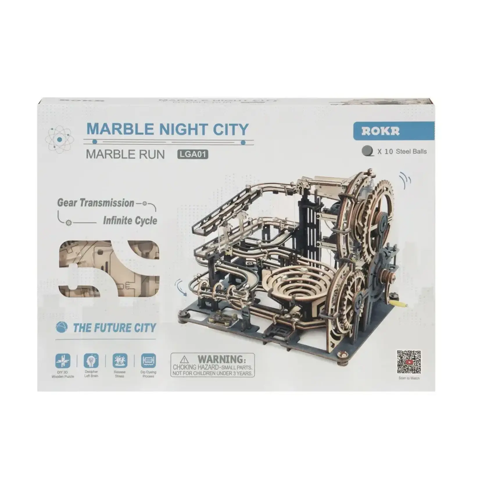 Hands Craft Marble Run Night City 3D Wooden Puzzle