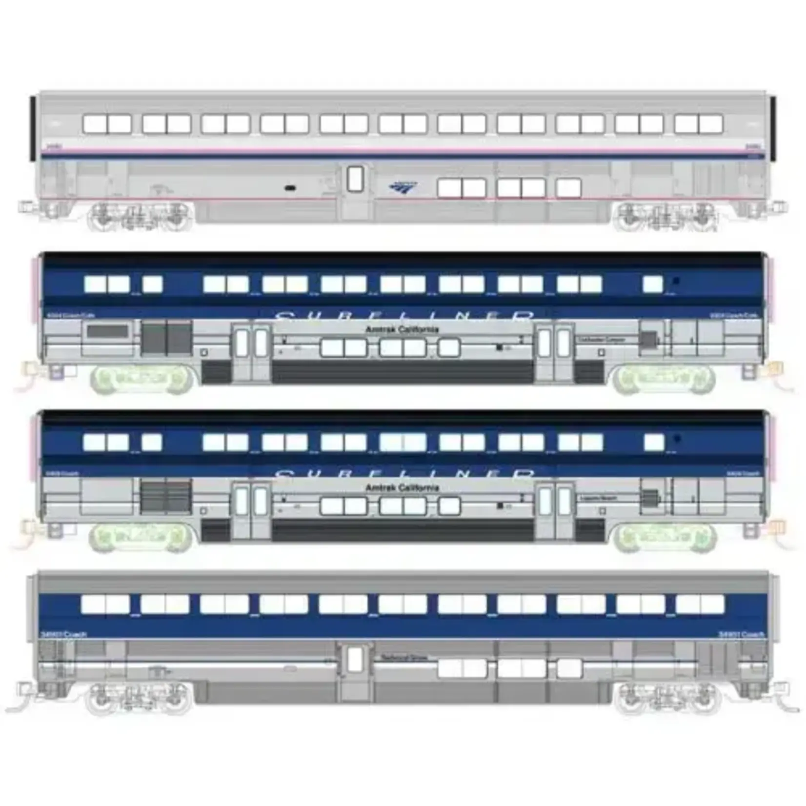 Kato 1069002 N Amtrak Pacific Surfliner 4-Car Add-On