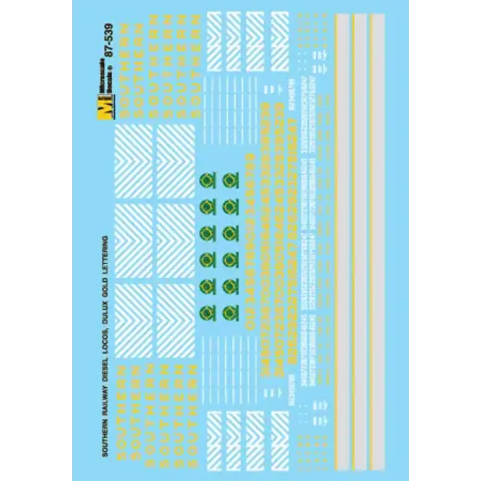 Micro Scale 87539 HO Dulux Gold Lettering for Diesels, 1971