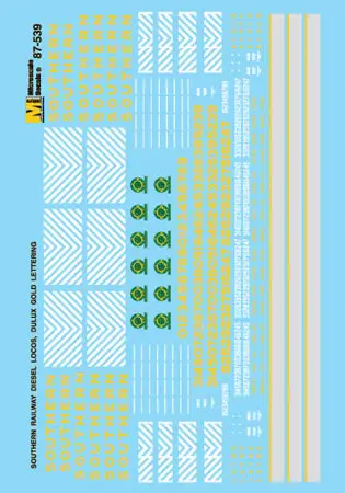 87539 HO Dulux Gold Lettering for Diesels, 1971
