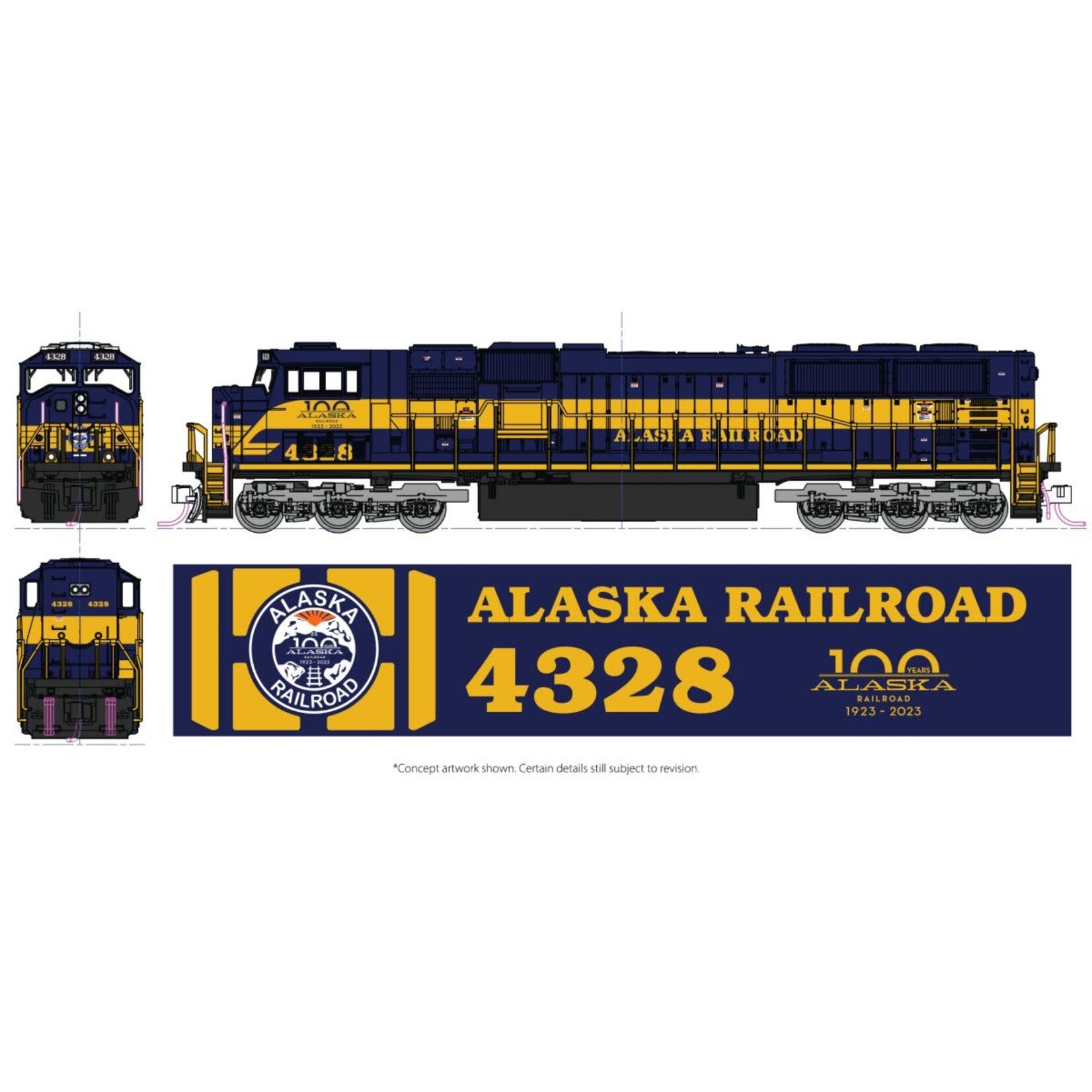 Kato 1766412 N SD70MAC Diesel Alaska #4328