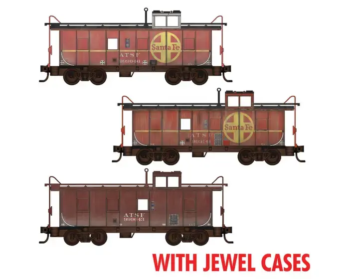 98302259 N Weathered ATSF Caboose 3 Pack
