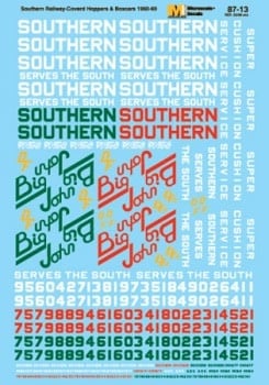 8713 HO SOU Freight Cars w/"Southern Serves The South" & " Super Cushion" Slogans