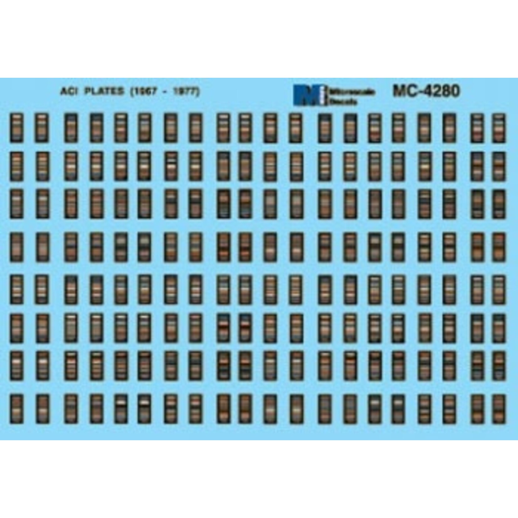 Micro Scale 4280 HO ACI Plates 1967-1977
