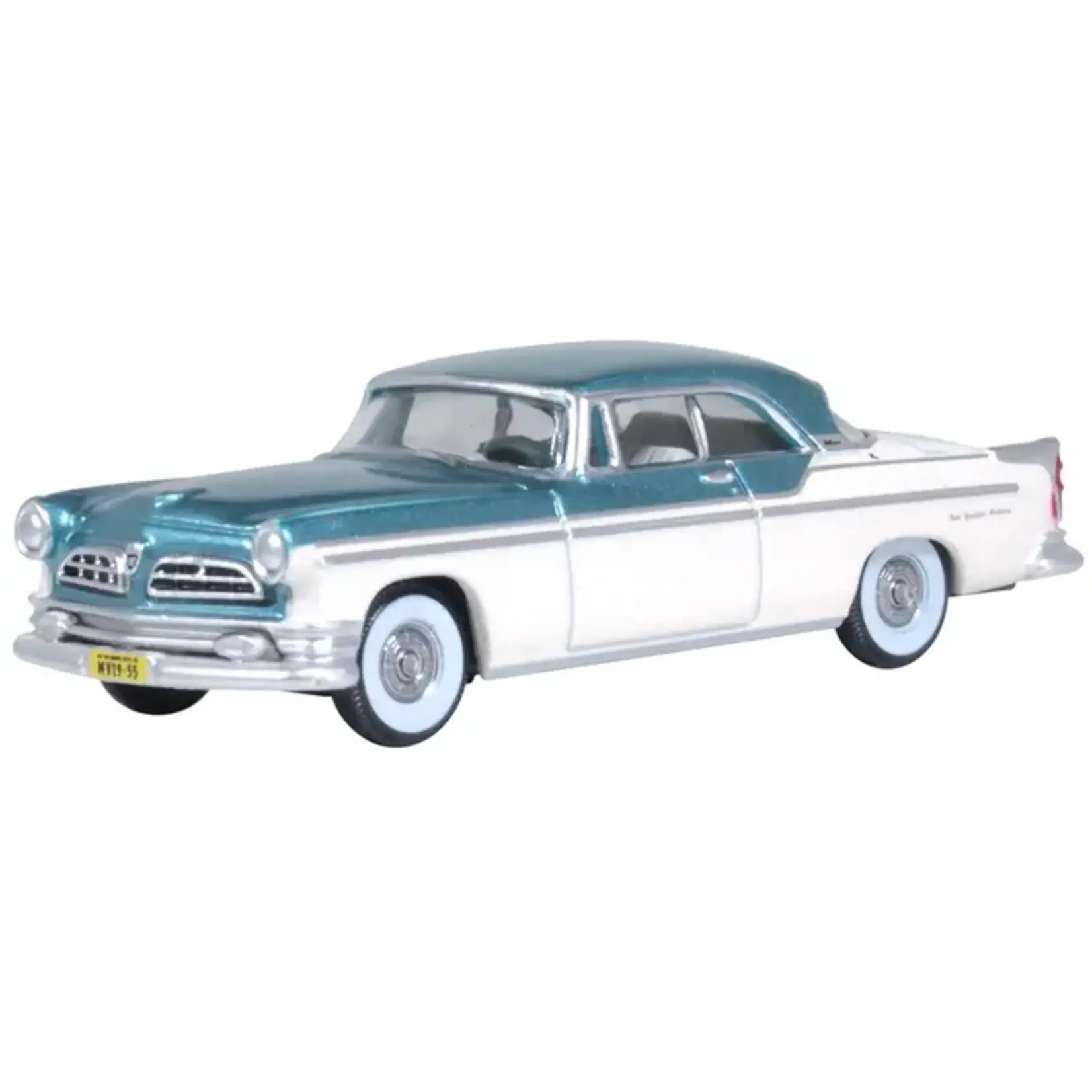 Oxford Diecast 87CNY55004 HO Chrysler New Yorker Deluxe St. Regis 1955 - Jade Green / Platinum