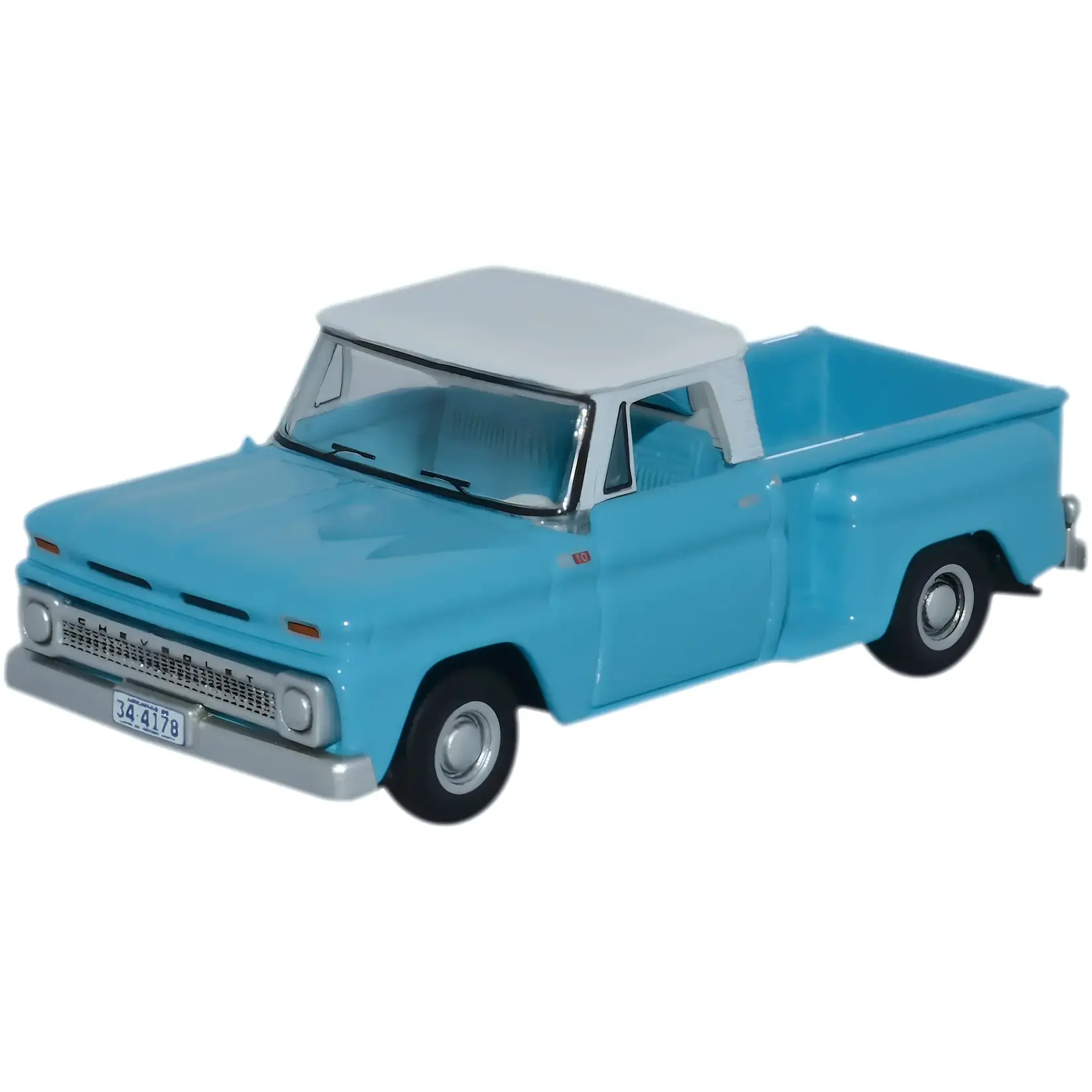 Oxford Diecast 87CP65001 HO Chevrolet Stepside Pickup 1965 - Light Blue / White