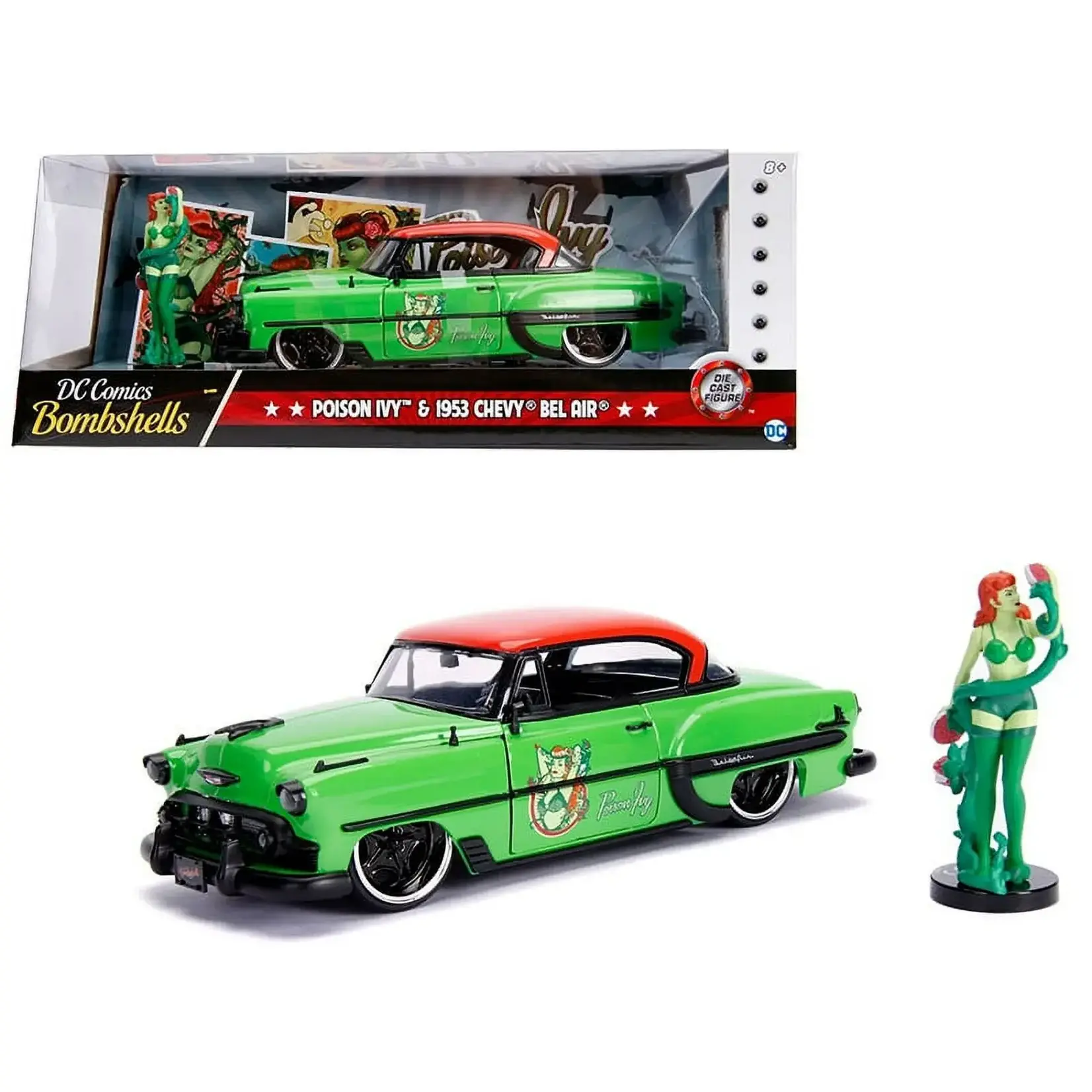 Jada 30455 1/24 DC Comics 1953 Chevy Bel Air w/ Poison Ivy Figure