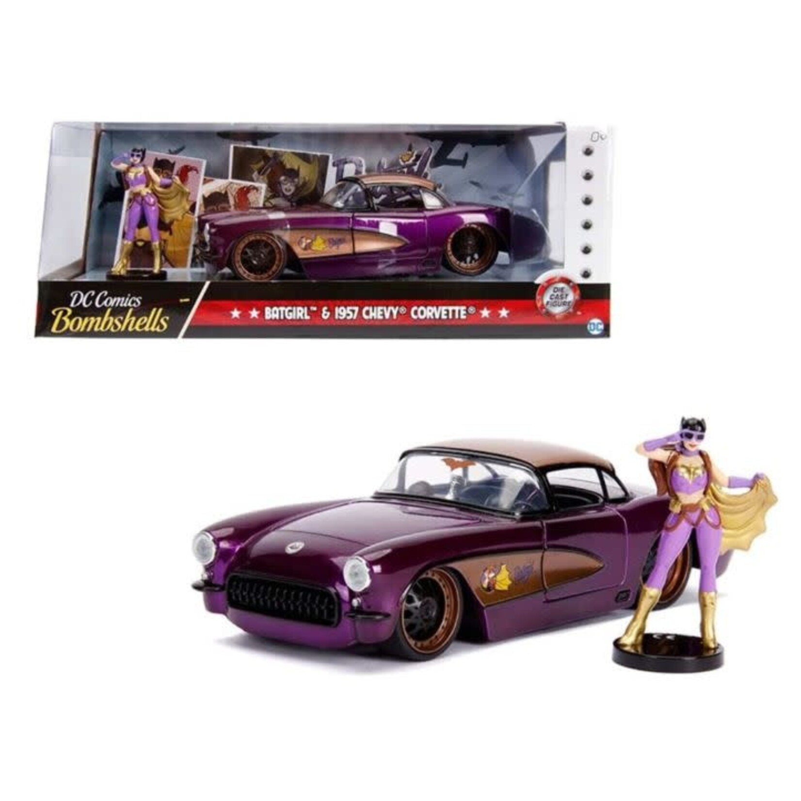 Jada 30457 1/24 DC Comics 1957 Corvette w/ Batgirl Figure