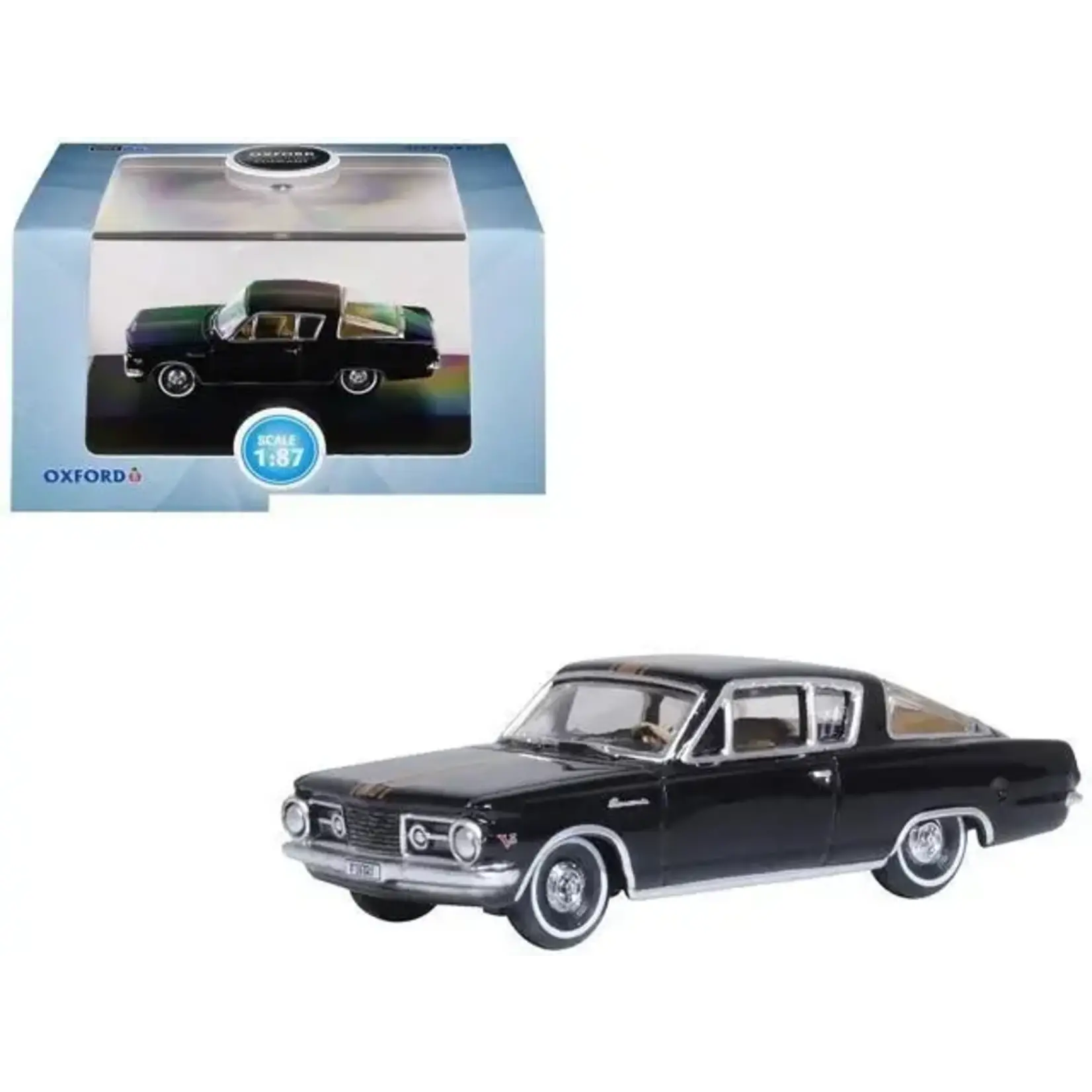 Oxford Diecast 87PB65004 HO Plymouth Barracuda 1965 - Black / Gold