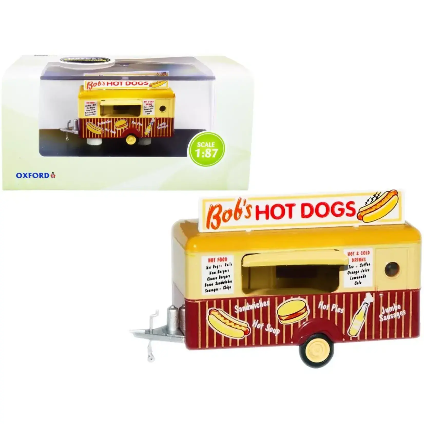 Oxford Diecast 87TR001 HO Mobile Trailer - Bob's Hot Dogs
