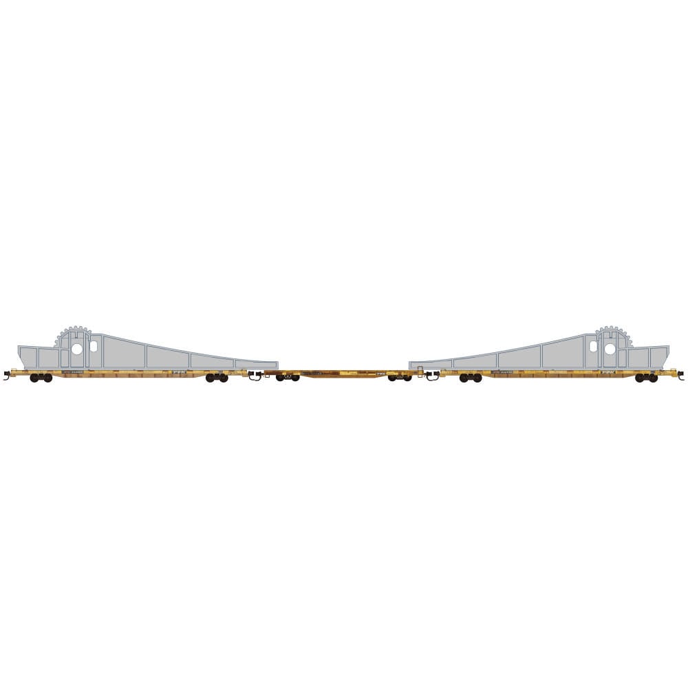 98302260 N TTX Flat Cars w/ Bridge Loads 3pk
