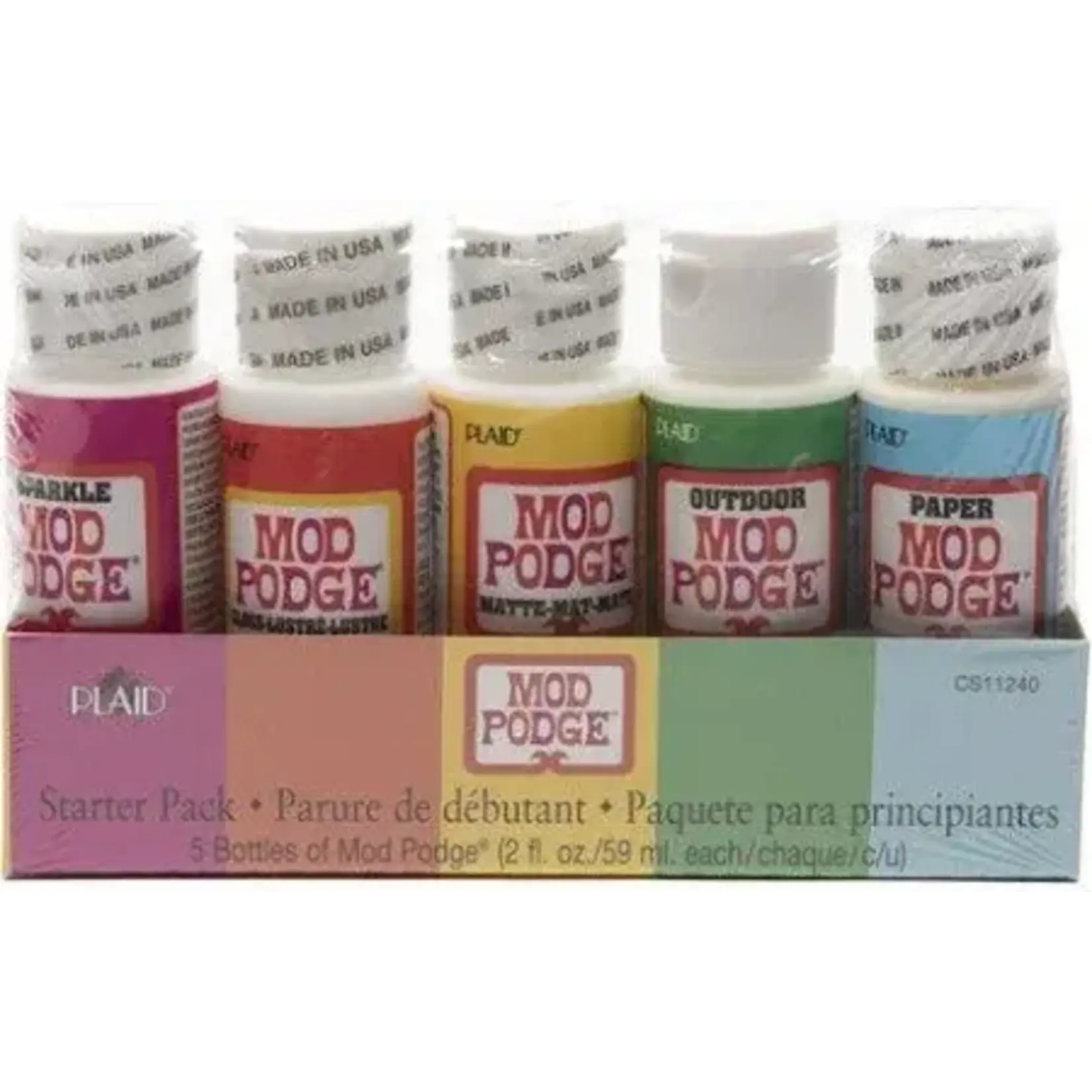 Plaid Crafts 11240 Mod Podge 5 Piece Set 2oz Sparkle, Gloss, Matte, Outdoor, Paper