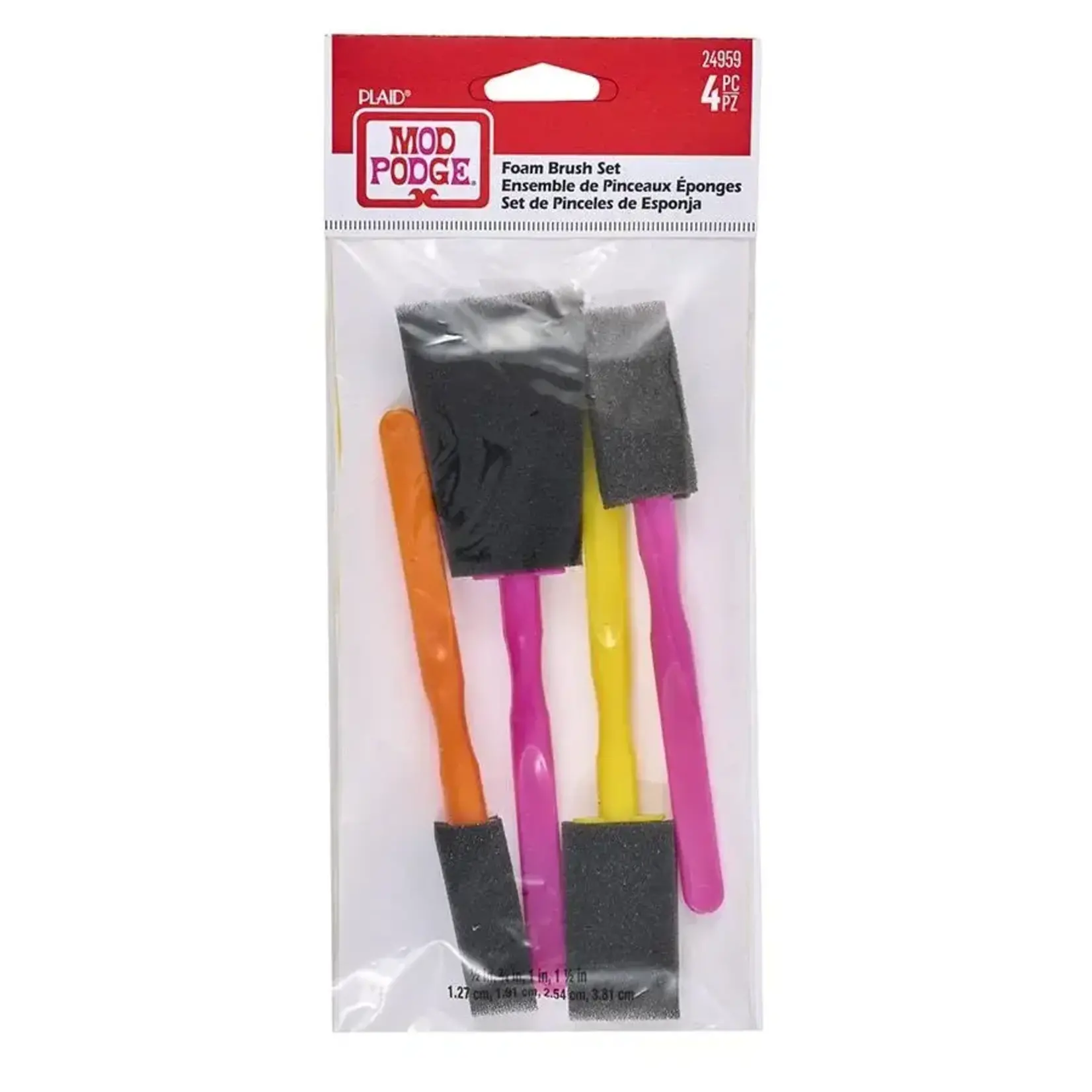Plaid Crafts 24959 Mod Podge Foam Brush Set - 4 Piece