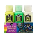 Plaid Crafts 7494 FolkArt Glow in the Dark Acrylic Paint Set - 6 Color 2oz