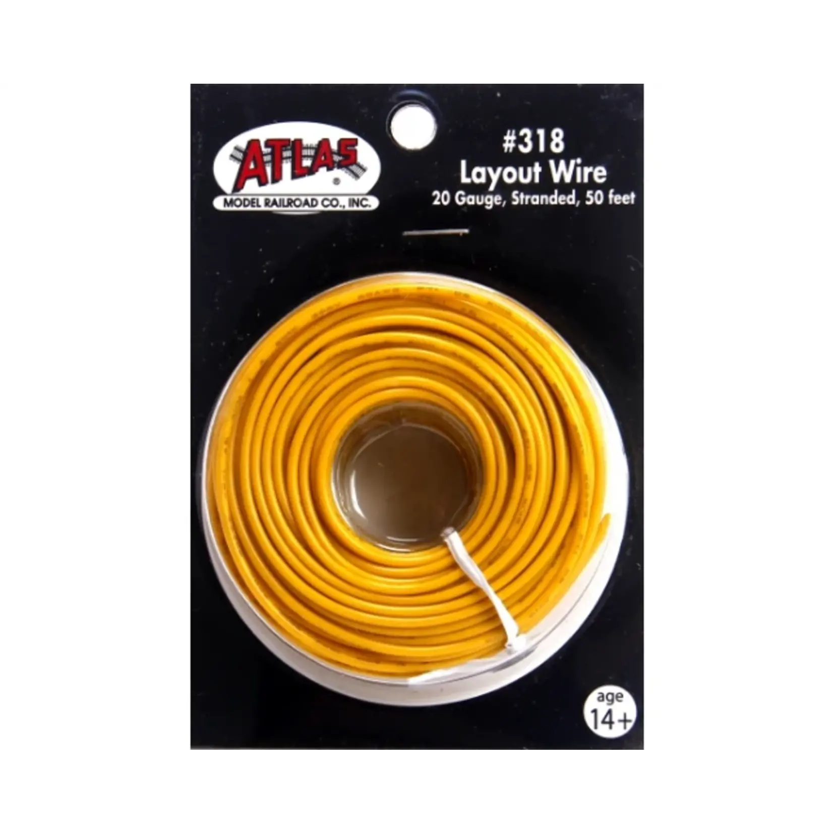 Atlas 318 50' Stranded Wire, 20 Gauge/Yellow