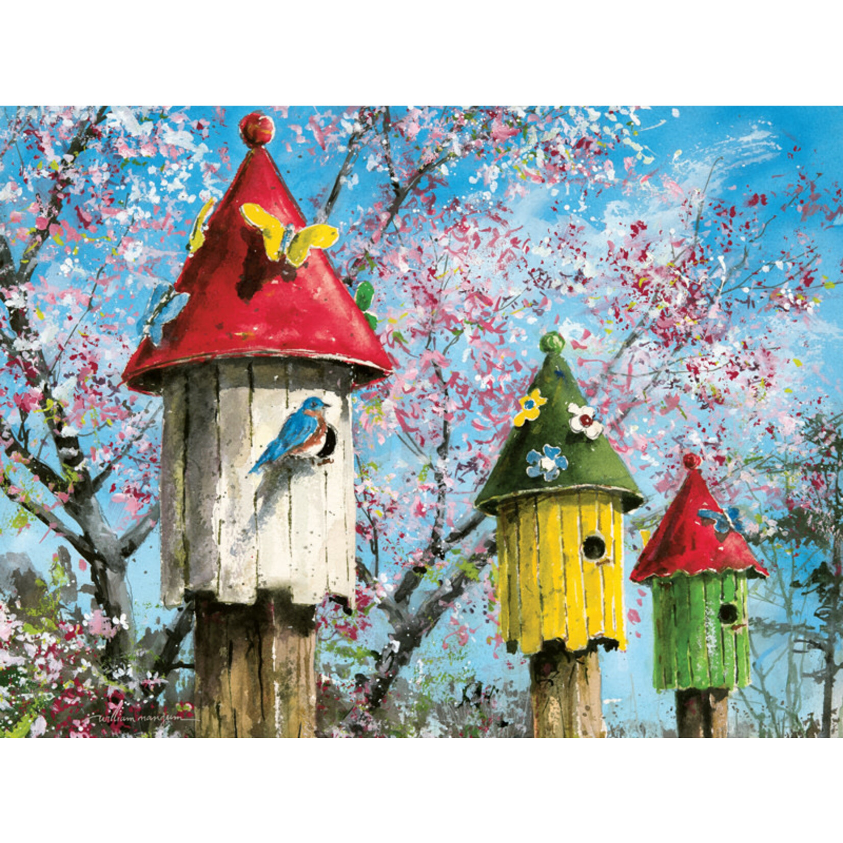Heritage Puzzle 50570 Neighbors Birdhouse 550 Piece Puzzle