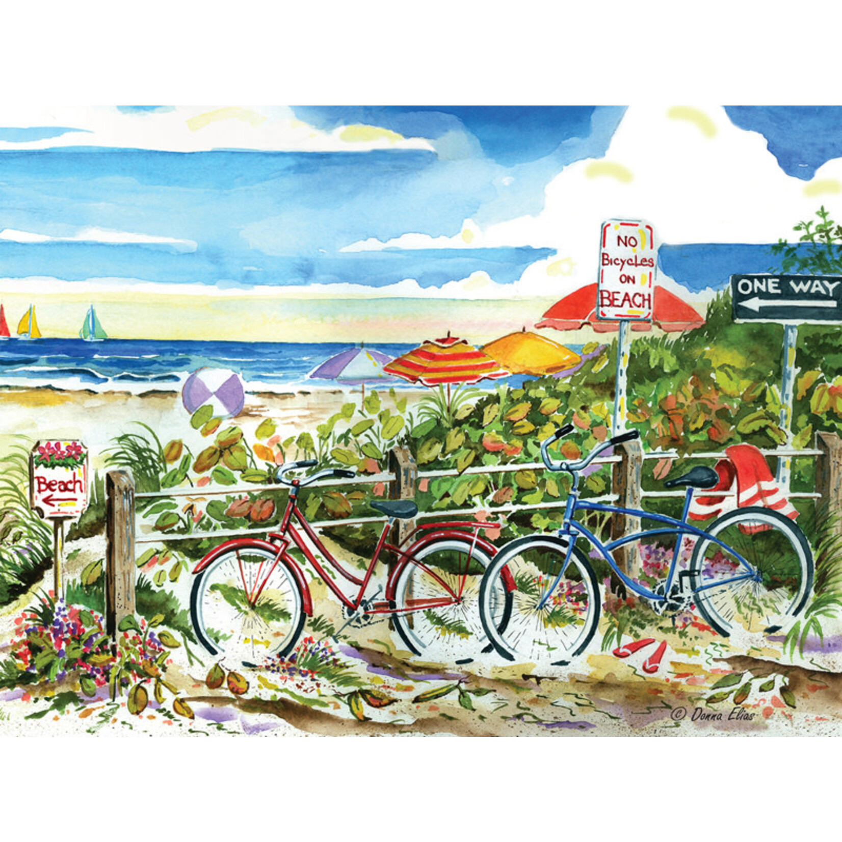 Heritage Puzzle 10533 No Bicycles on the Beach 550 Piece Puzzle