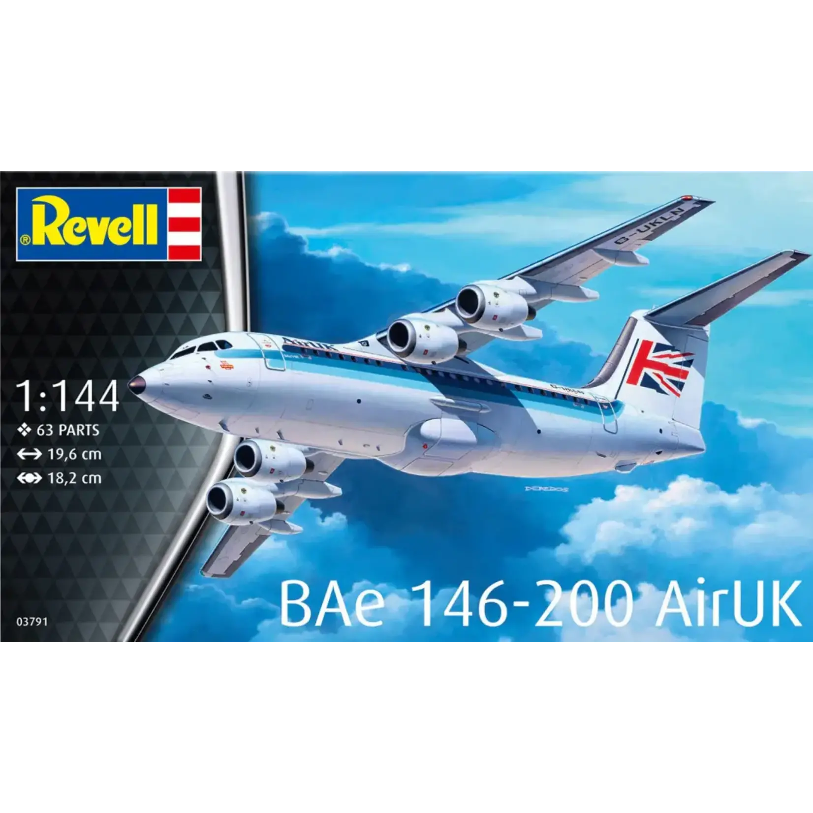 Revell 3791 1/144 Bae 146-200 AirUK Passenger Airliner
