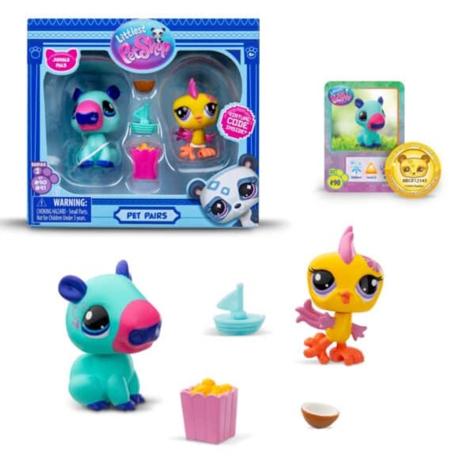 Littlest Pet Shop LPS Pet Pairs 2 #90 & #91 Jungle Pals Pet Pair