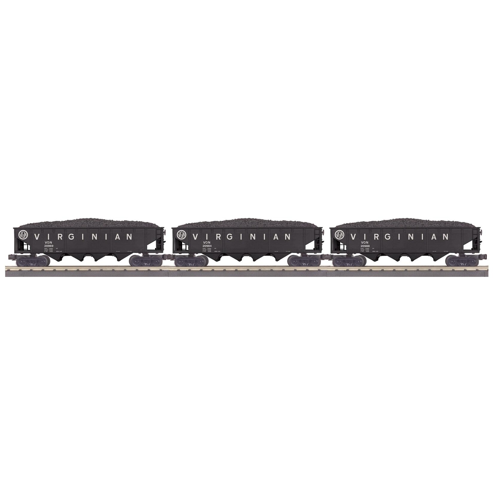 MTH 3070137 O 4-Bay Hopper 3 Pack - VGN