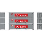 Athearn 63393 HO 40' Smooth Side Containers, KKLU #1 (3)