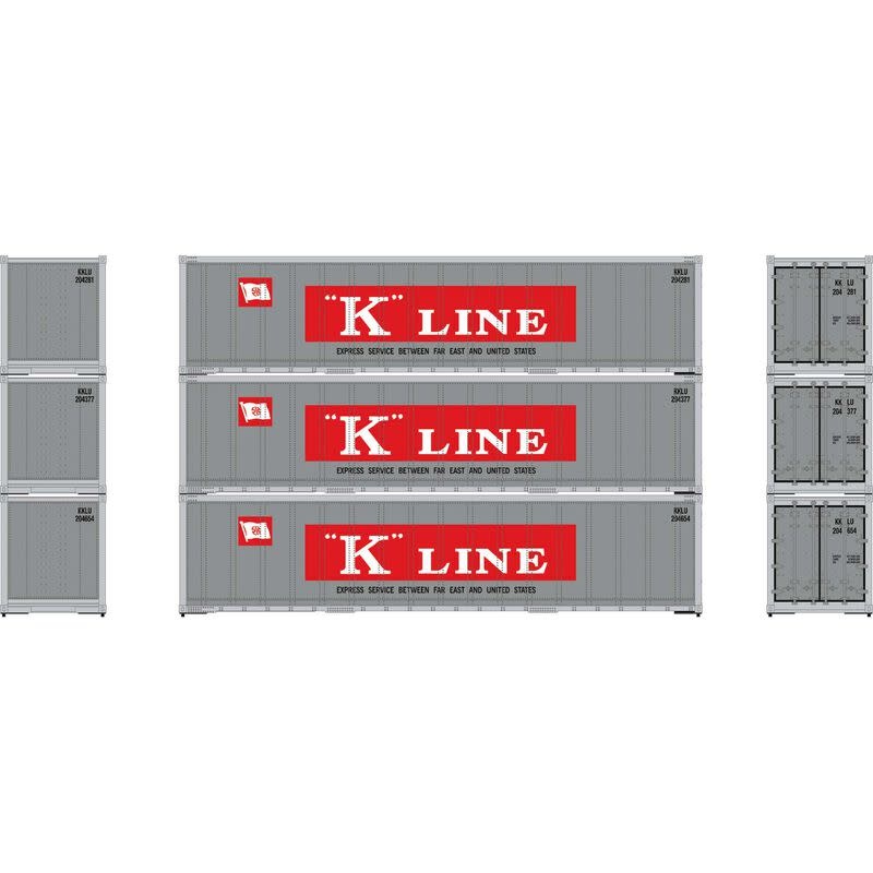 63393 HO 40' Smooth Side Containers, KKLU #1 (3)