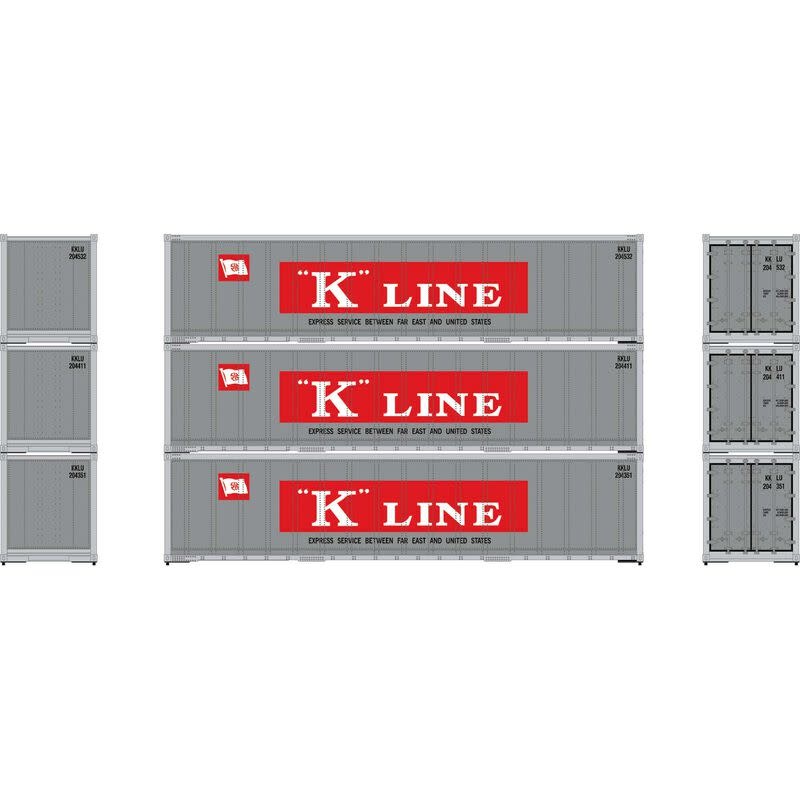 63394 HO 40' Smooth Side Containers, KKLU #2 (3)
