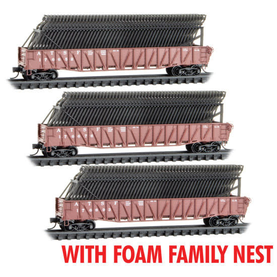 99302242 N ATSF w Car Frame - 3 Pack - Foam