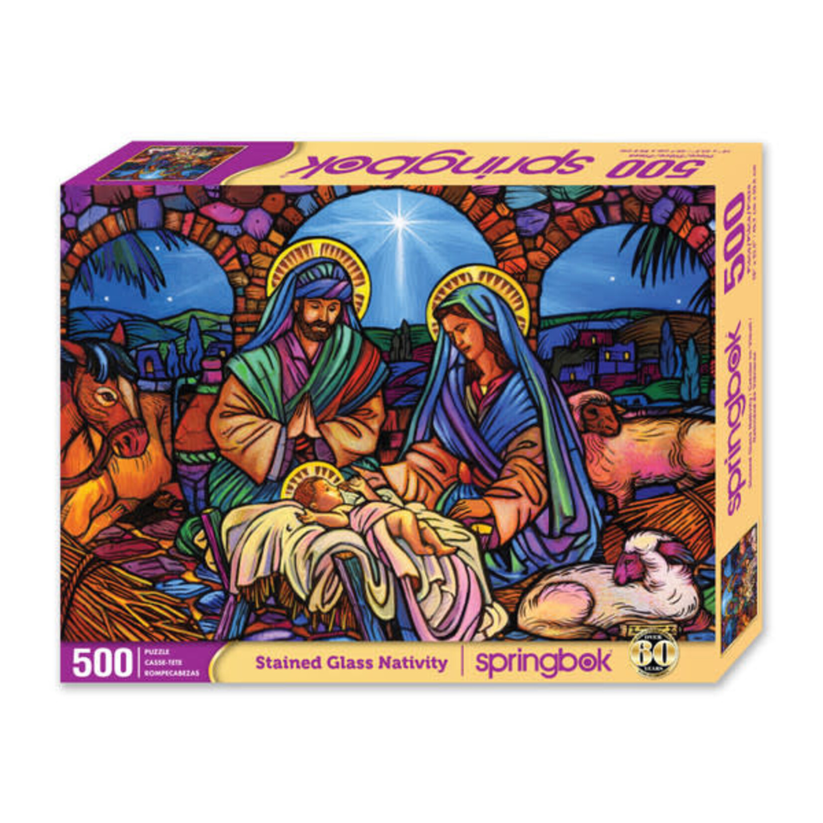 Springbok 3401695 Stained Glass Nativity 500 Piece Puzzle