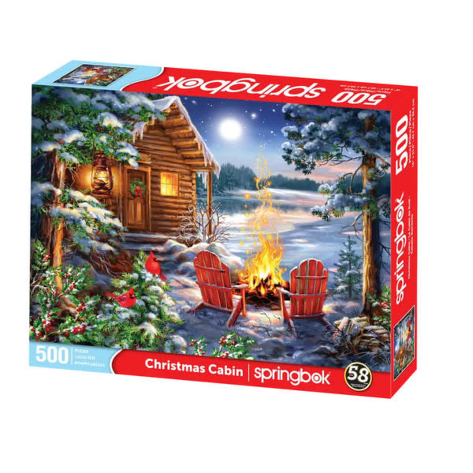 Springbok 3401649 Christmas Cabin 500 Piece Puzzle