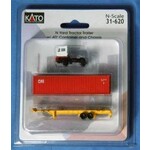 Kato 31620 N Yard Tractor - White w/ 40' CAI Container & Chassis