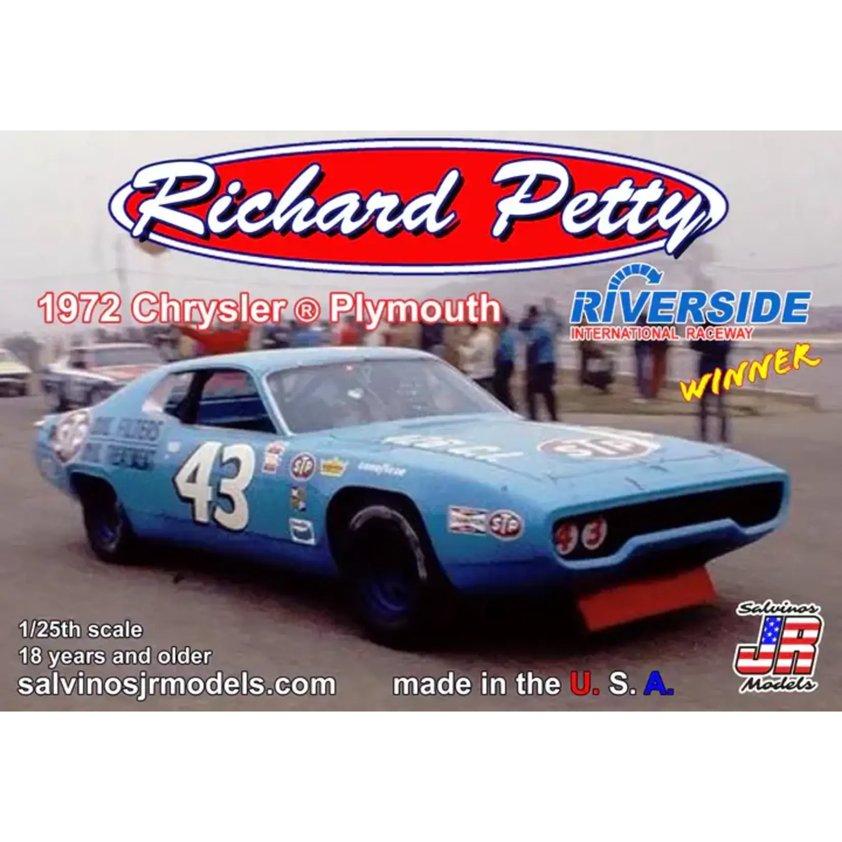 Salvinos RPCP1972R 1/25 1972 Chrysler Plymouth Richard Petty Riverside Winner
