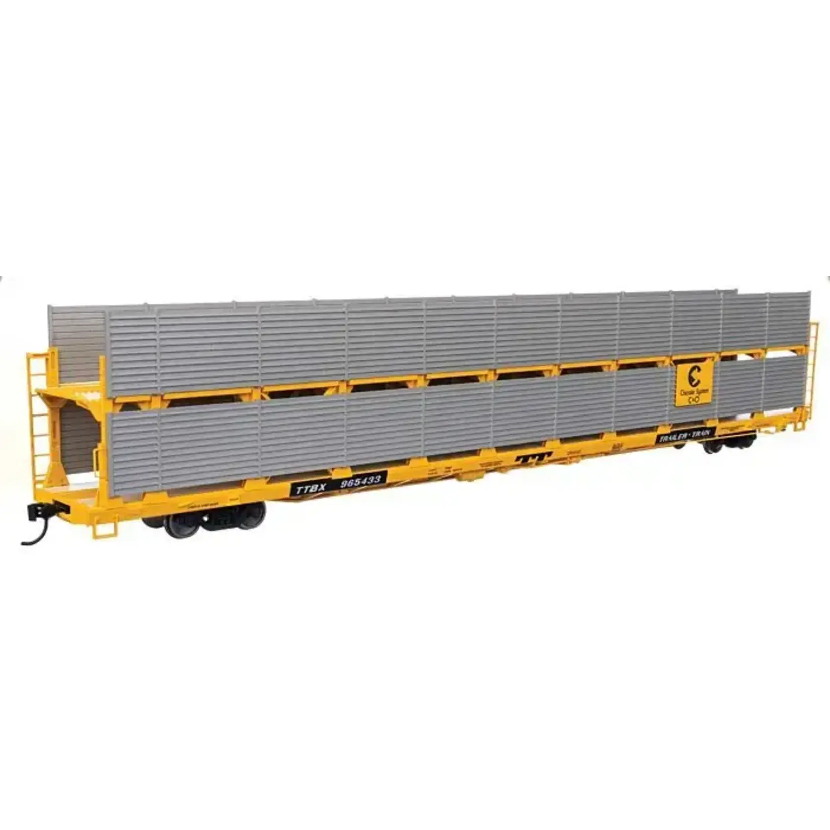 Walthers 9108106 HO 89' Flatcar w/Bi-Level Shielded Auto Rack - C&O 965433