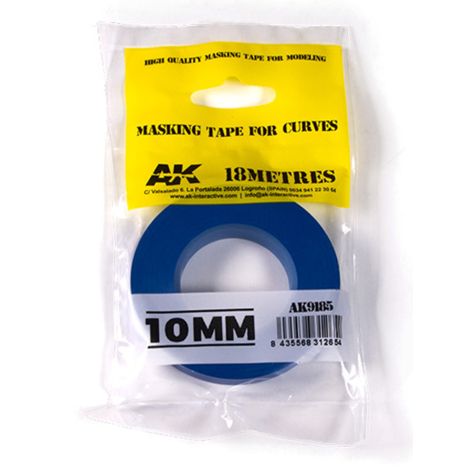 AK Interactive 9185 Blue Masking Tape for Curves - 10mm