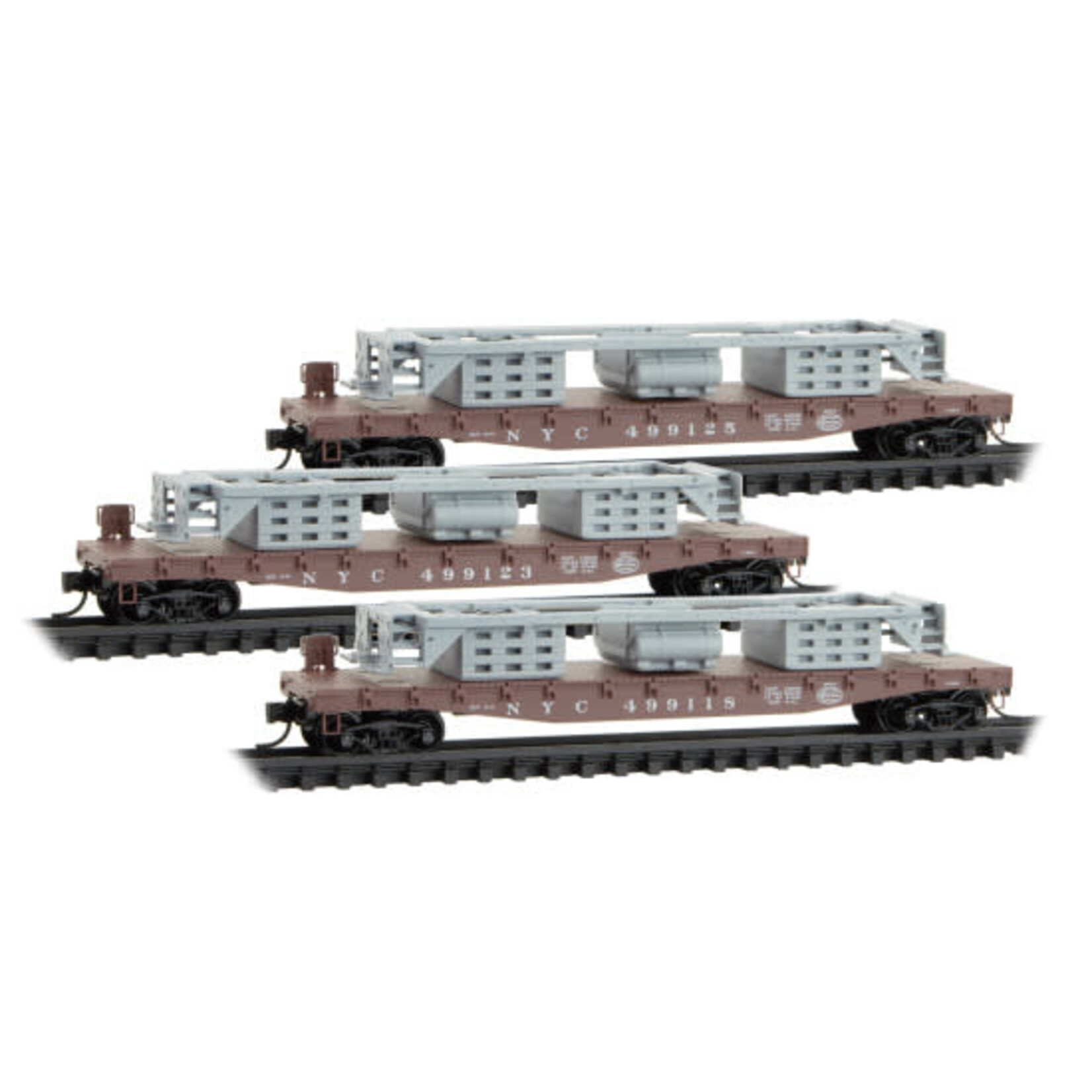 Micro Trains Line 98302267 N NYC Flat w/ SW9 Frame - 3 Pack