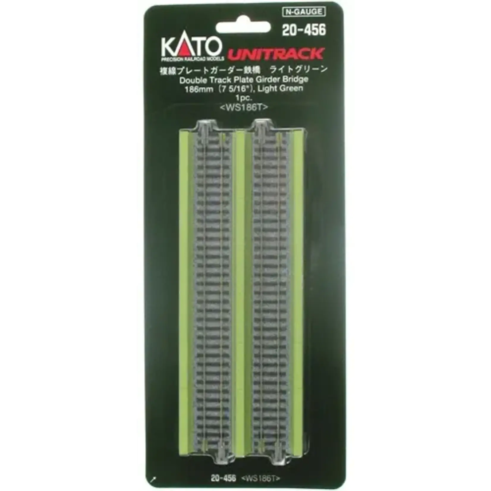 Kato 20456 N 186mm 7-5/16" Double Plate Girder Bridge, Lt Grn