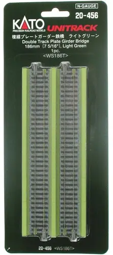 20456 N 186mm 7-5/16" Double Plate Girder Bridge, Lt Grn