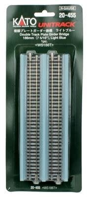 20455 N 186mm 7-5/16" Double Plate Girder Bridge, LtBlue