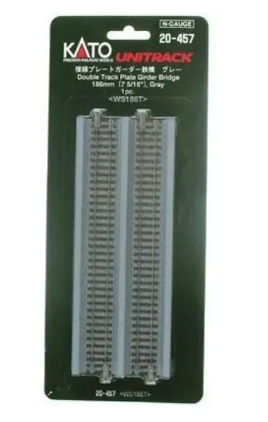 20457 N 186mm 7-5/16" Double Plate Girder Bridge, Gray
