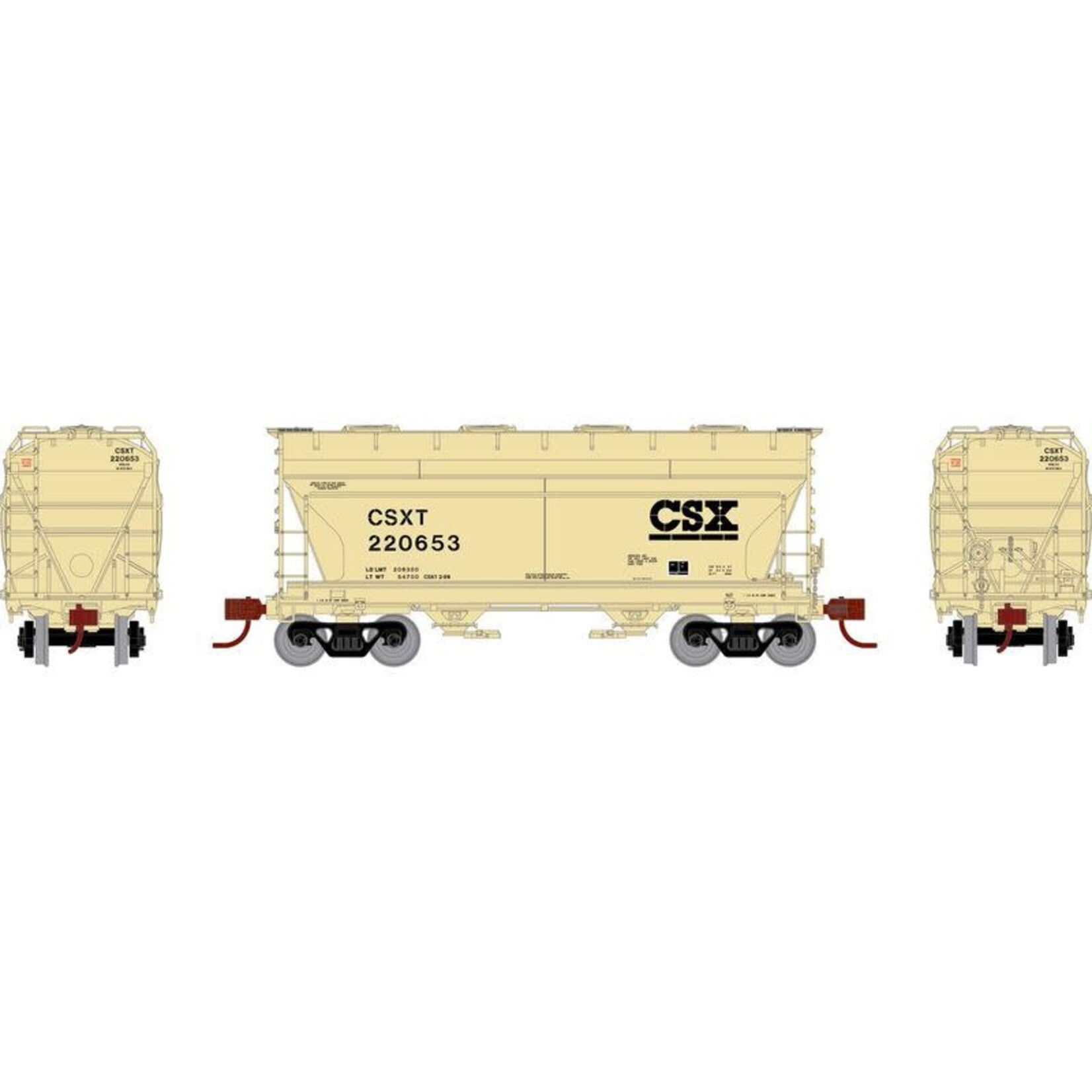 Athearn Genesis 24681 N ACF 2970 Covered Hopper, CSXT #220653