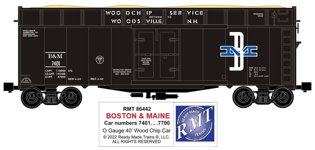 86442 O Woodchip Car B&M Baltimore & Maine