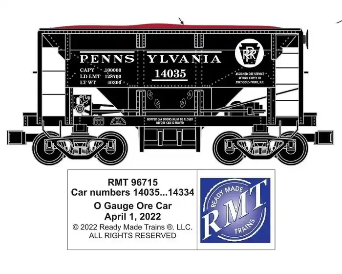 96715 O Ore Car PRR Pennsylvania