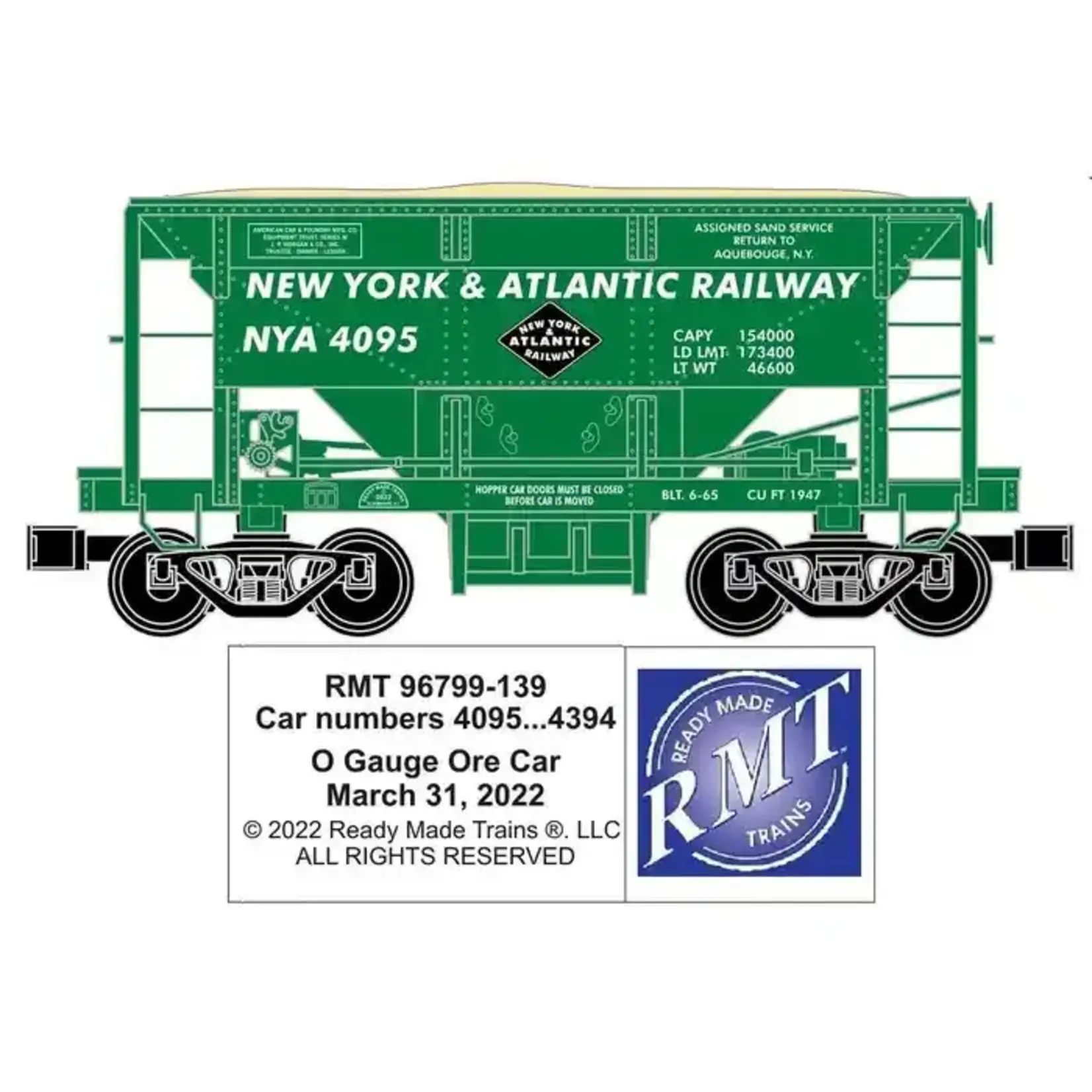 Ready Made Trains 96799139 O Ore Car New York & Atlantic