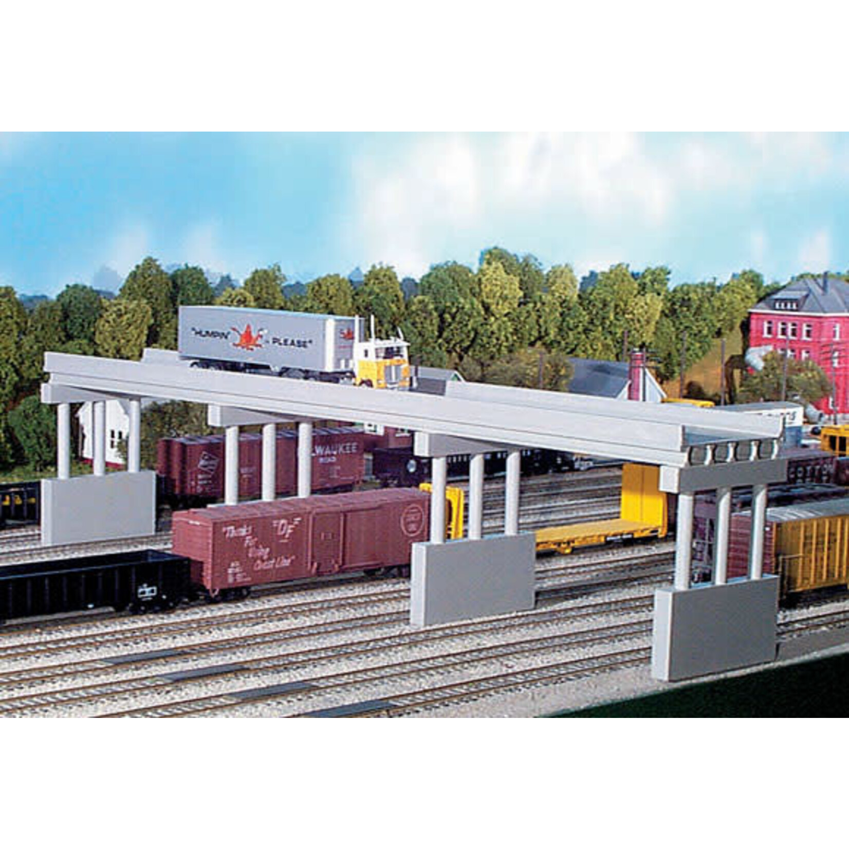 Rix 113 HO Modern Highway Overpass Kit - 150' Scale w/4 Piers