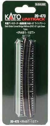 20473 N Curved Deck Girder Bridge Light Green - 19 Rad/15 Deg