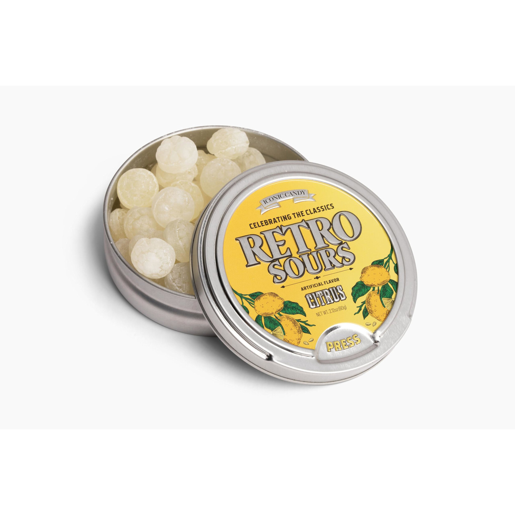 Retro Sours Citrus Candy Tin 2.12oz