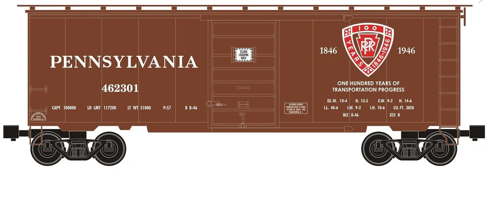 96415 O Boxcar PRR 100th Anniversary