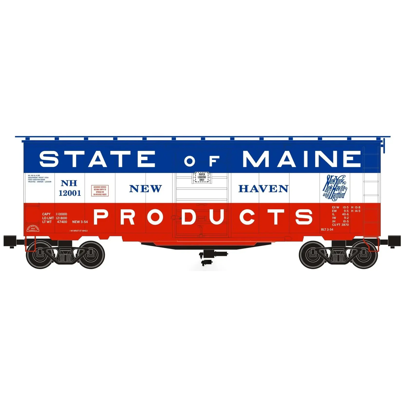 Ready Made Trains 96449 O Boxcar NH Red, White & Blue